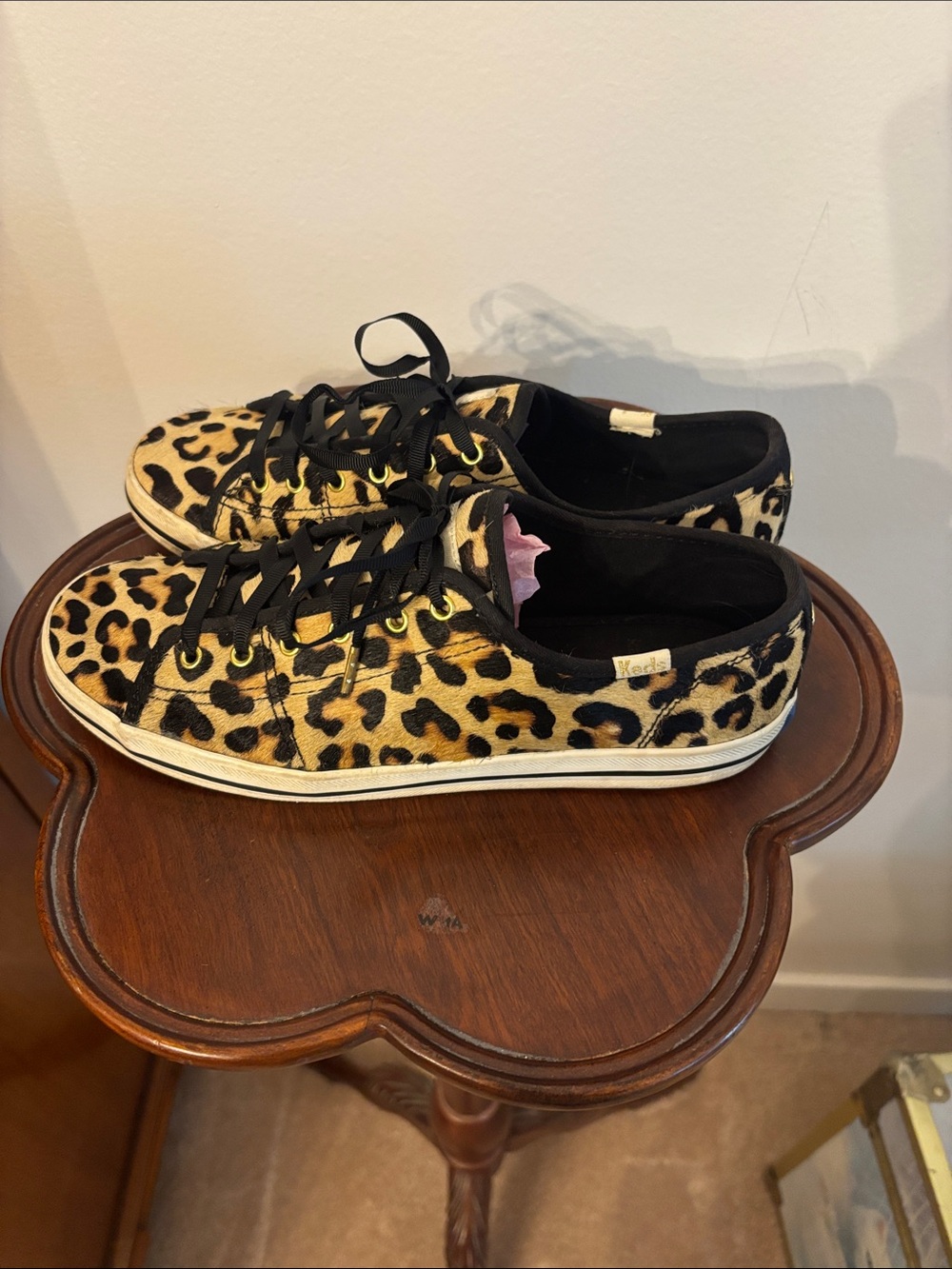 kate spade Leopard-Print Lace-Up Sneakers in Black & Tan - Picture 3 of 8